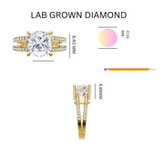 3.2ct Grand Cushion Halo Lab Grown Diamond Ring
