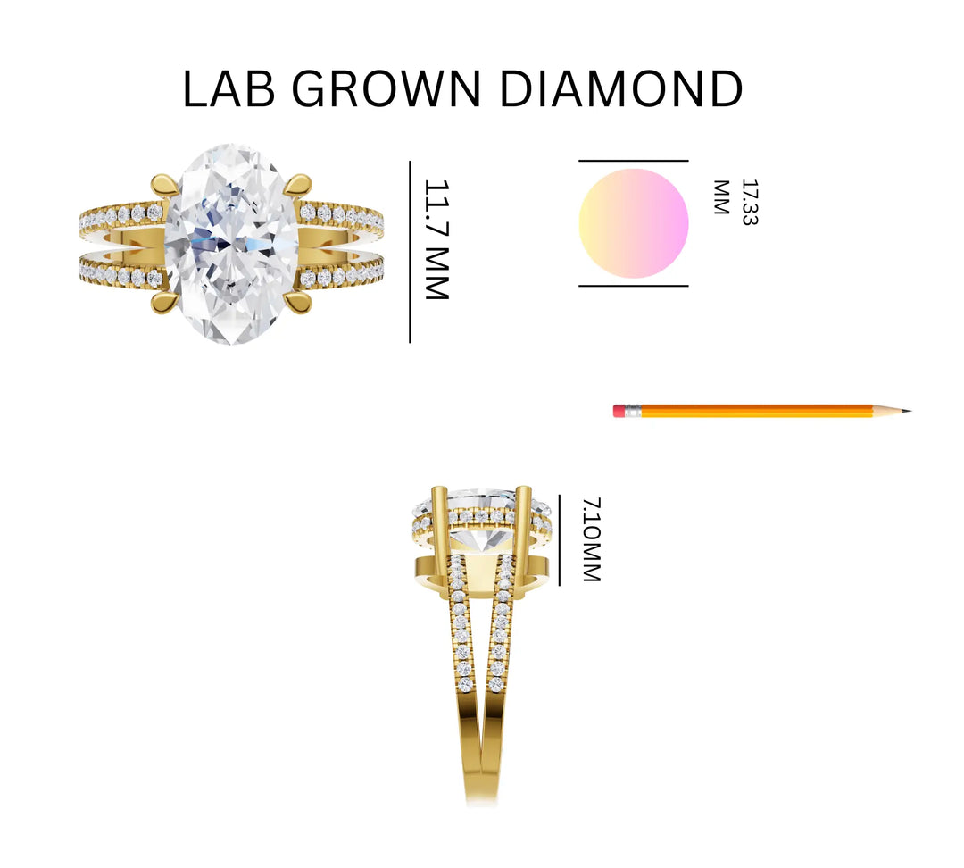 3.05ct Brilliant Oval Halo Lab Grown Diamond Ring