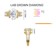 3.05ct Brilliant Oval Halo Lab Grown Diamond Ring