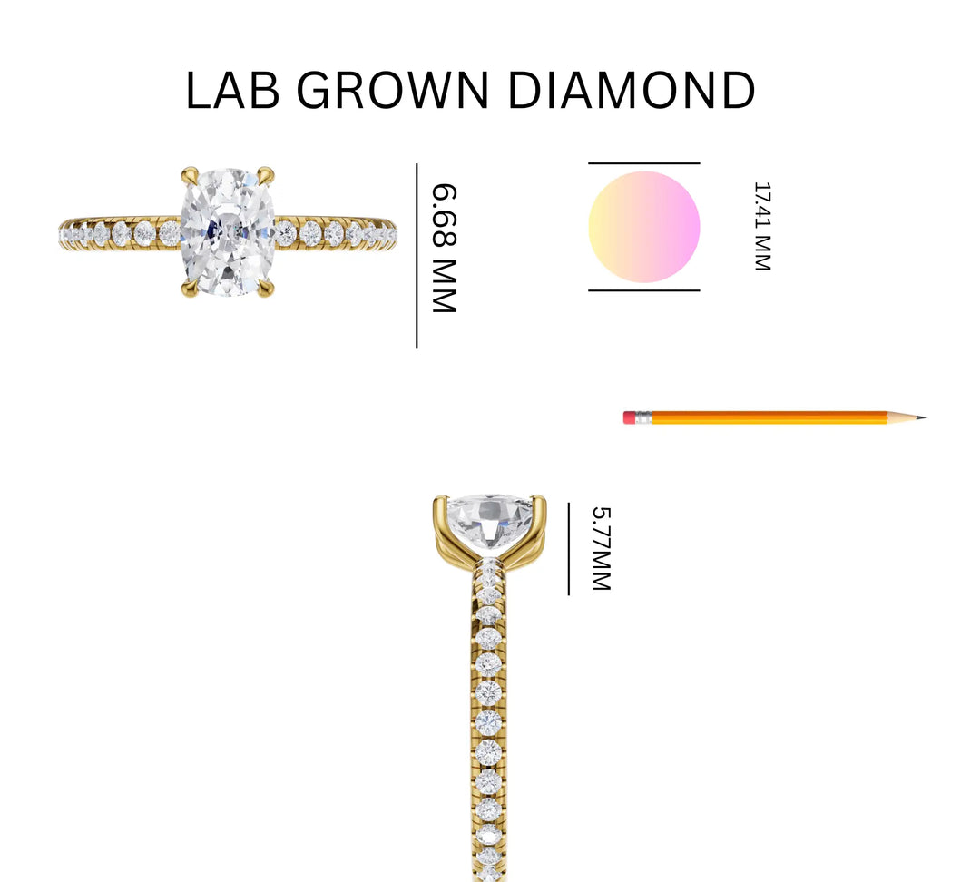 1.51ct Classic Cushion Halo Lab Grown Diamond Ring