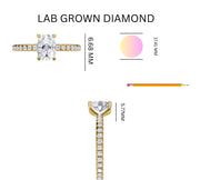 1.51ct Classic Cushion Halo Lab Grown Diamond Ring