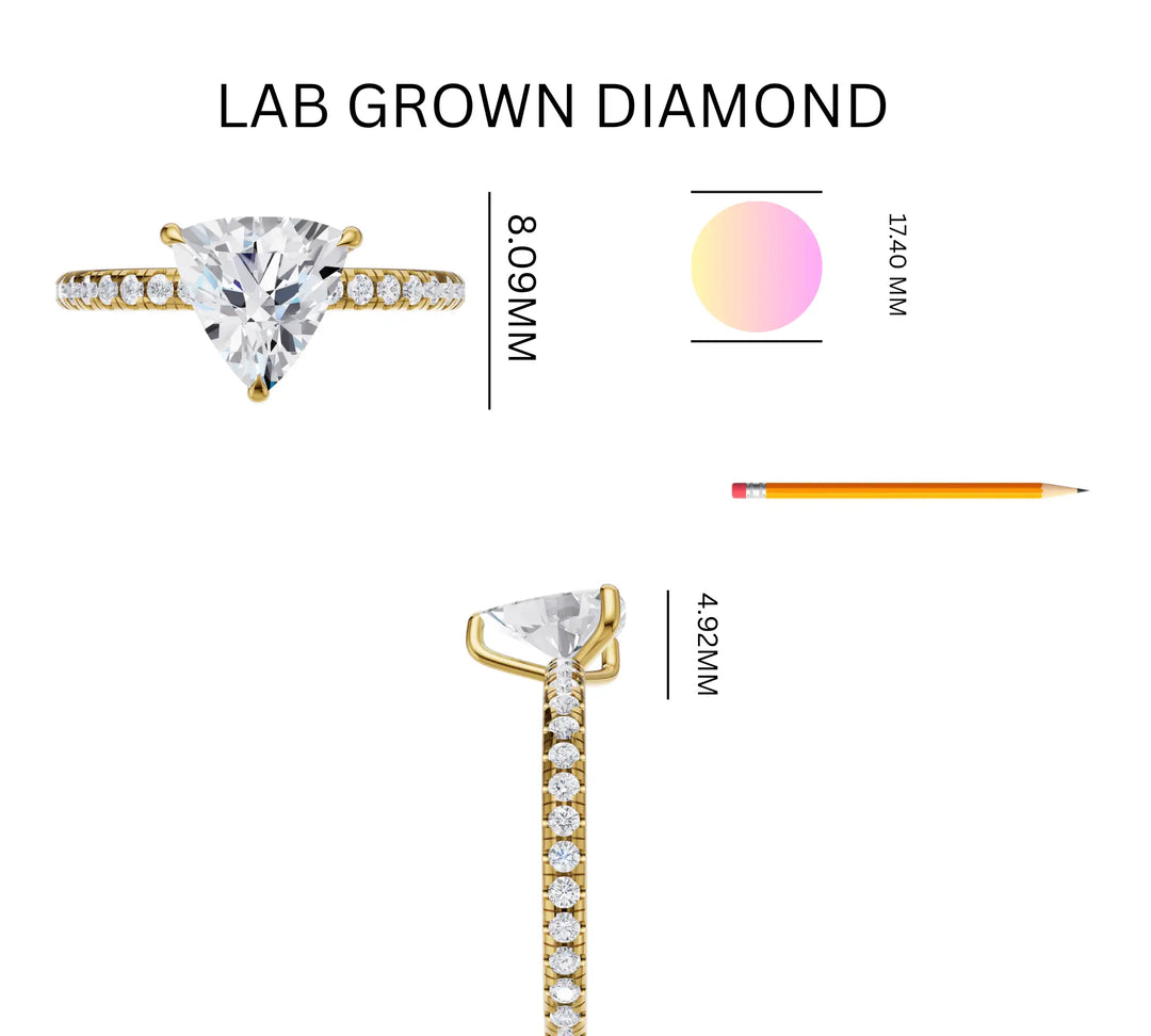 1.46ct Unique Trillion Lab Grown Diamond Ring