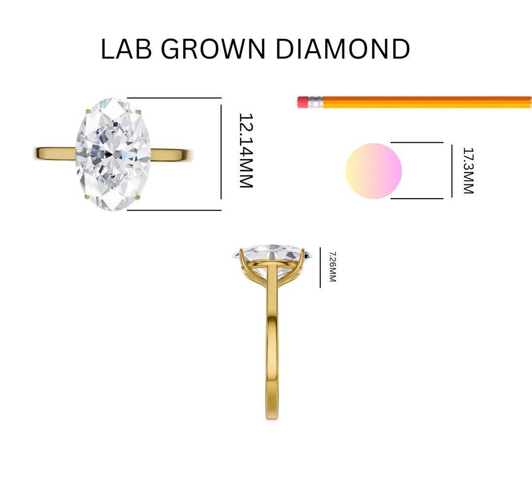 3 Carat Grand Oval Solitaire Lab Grown Diamond Ring
