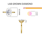 3 Carat Grand Oval Solitaire Lab Grown Diamond Ring