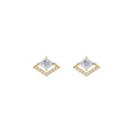 0.80 ct Lab-Grown Diamond Lozenge & Round Stud Earrings