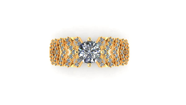 1.19 ct Lab-Grown Diamond Round Pavé Ring