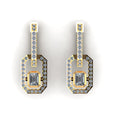 0.88 ct Lab-Grown Diamond Round & Emerald Hoop Earrings