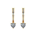 1.279 ct Lab-Grown Diamond Heart & Round Hoop Earrings