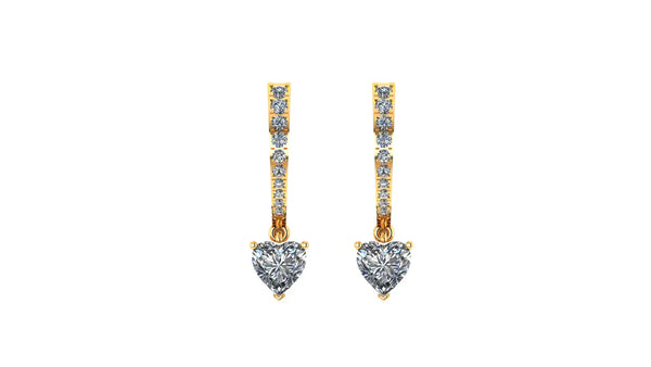 1.279 ct Lab-Grown Diamond Heart & Round Hoop Earrings