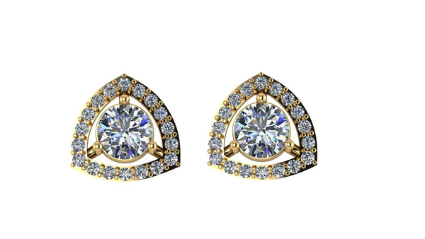 1.086 ct Lab-Grown Diamond Round Cluster Stud Earrings