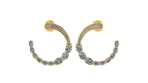 1.69 ct Lab-Grown Diamond Oval & Round Stud Earrings