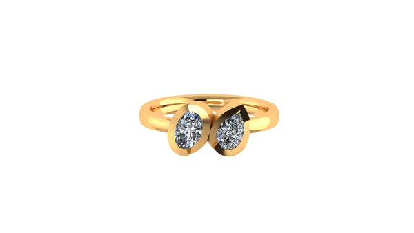 0.89 ct Lab-Grown Diamond Oval & Pear Ring