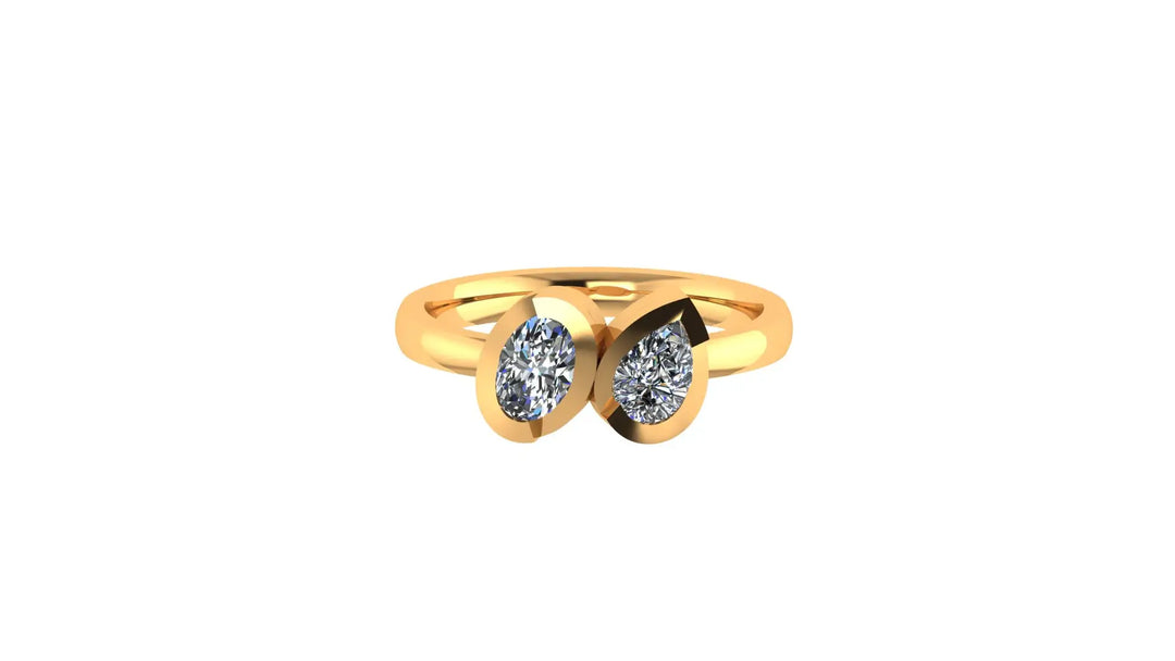 0.89 ct Lab-Grown Diamond Oval & Pear Ring