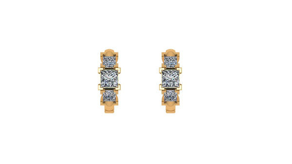 1.51 ct Lab-Grown Diamond Princess Hoop Earrings
