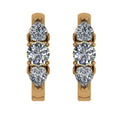 0.99 ct Lab-Grown Diamond Round & Pear Hoop Earrings