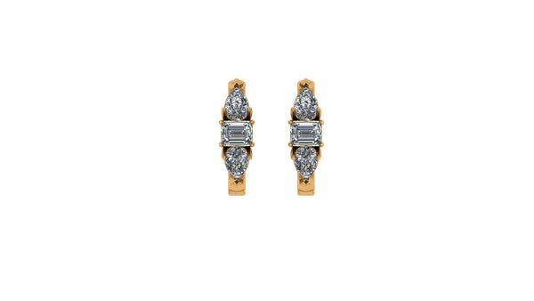 1.25 ct Lab-Grown Diamond Emerald & Pear Hoop Earrings