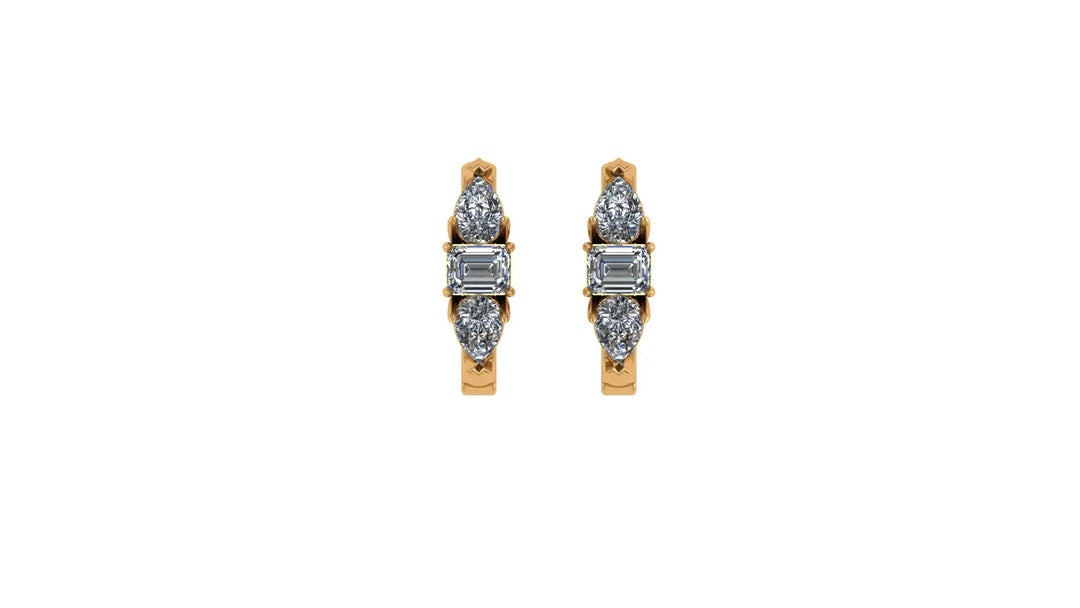 1.25 ct Lab-Grown Diamond Emerald & Pear Hoop Earrings