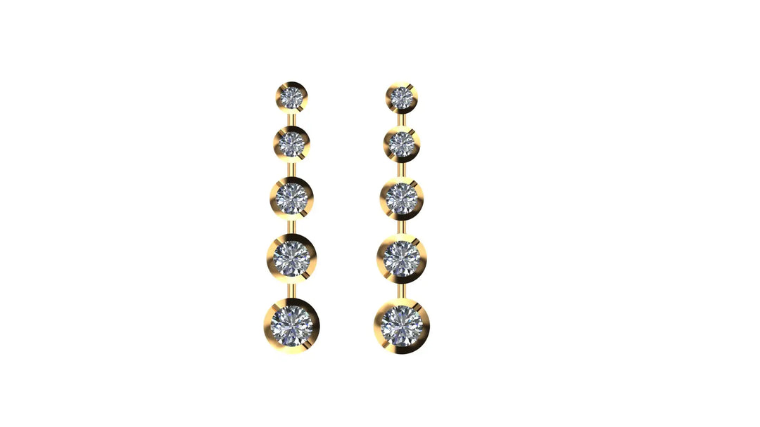 2.78 ct Lab-Grown Diamond Round Grand Dangle Earrings
