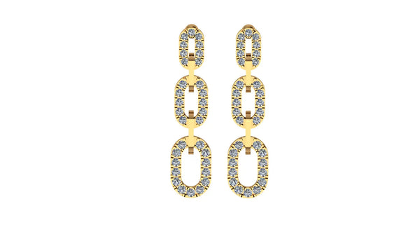 0.59 ct Lab-Grown Diamond Round Drop Earrings