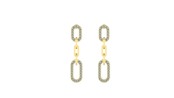 0.52 ct Lab-Grown Diamond Round Dangle Earrings