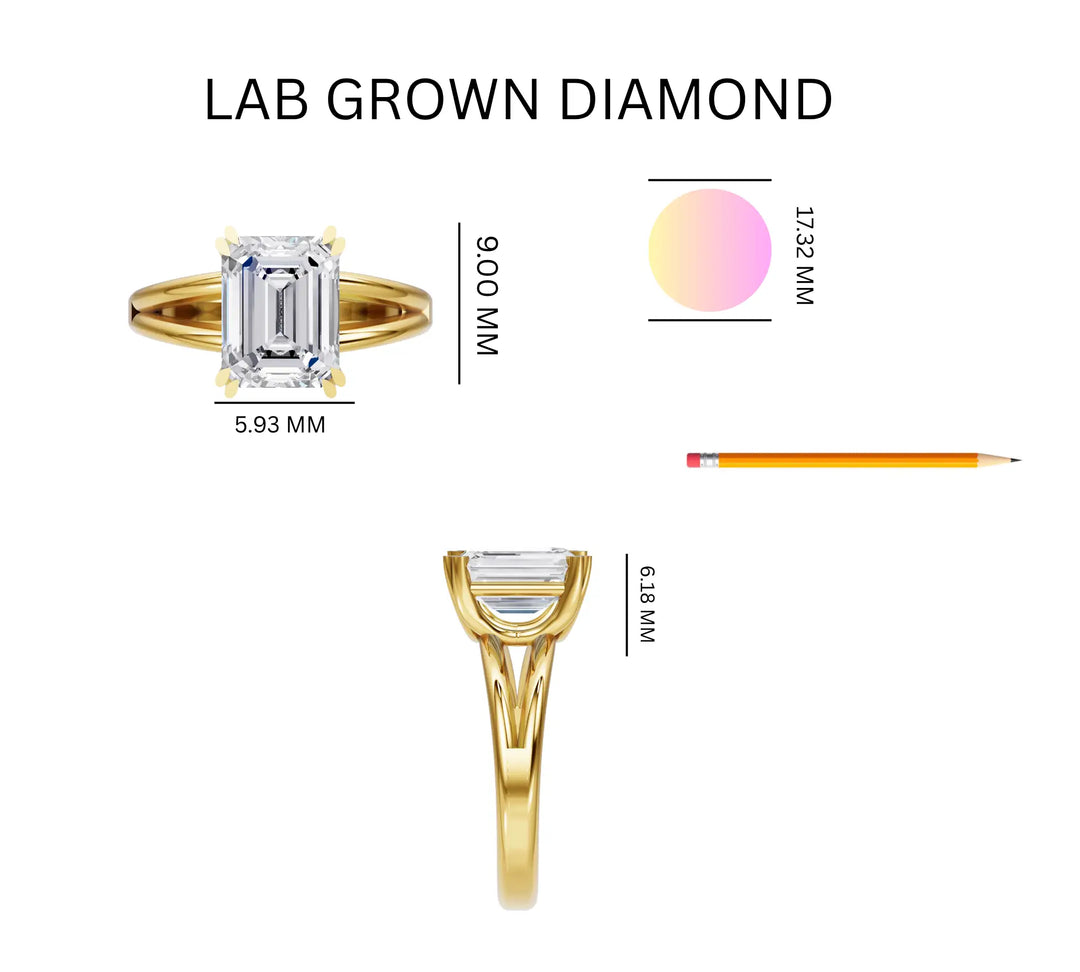 2 Ct Lab Grown Emerald Verdant Solitaire Ring