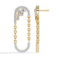0.5 Ct Crowned Steps Princess Dangling Hoops
