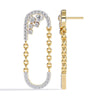 0.5 Ct Crowned Steps Princess Dangling Hoops