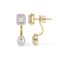 2.2 Ct Emerald Rush Dangling Hoops