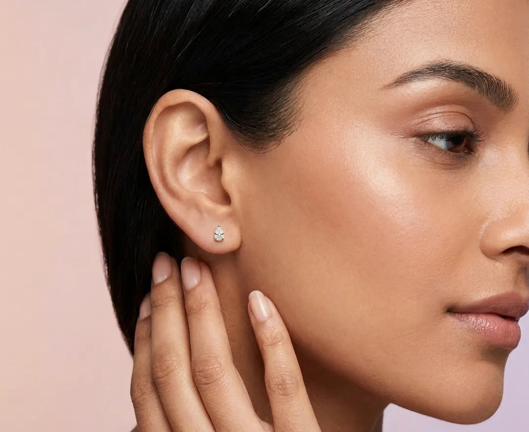 0.19 ct Lab-Grown Diamond Pear Cut Earrings