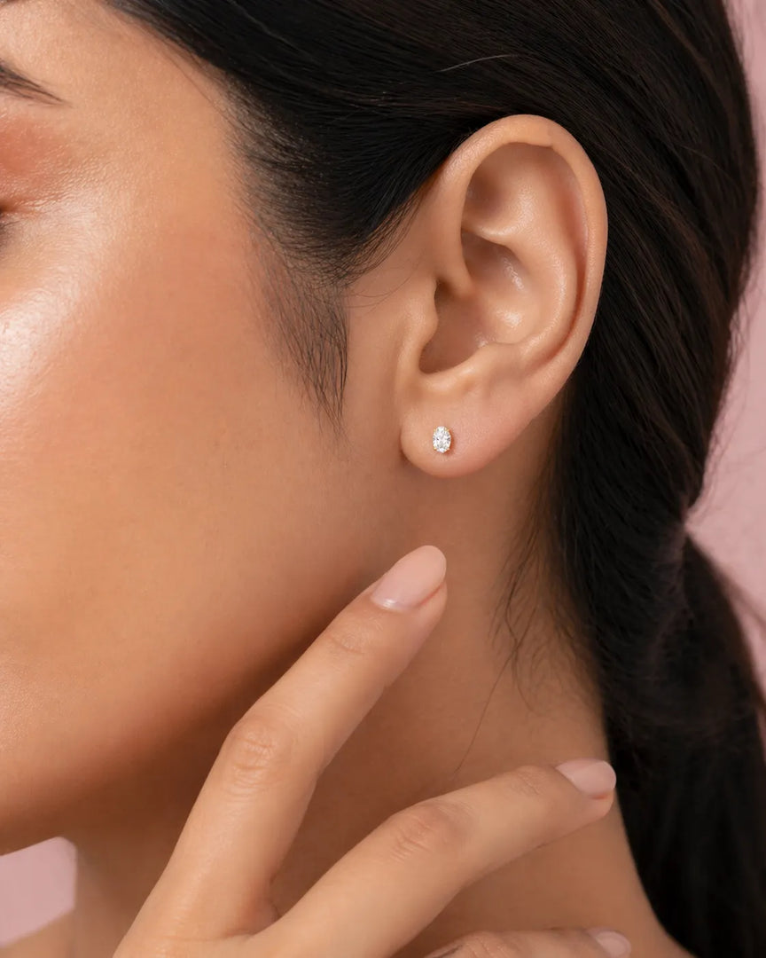 0.21 ct Lab-Grown Diamond Oval Cut Earrings