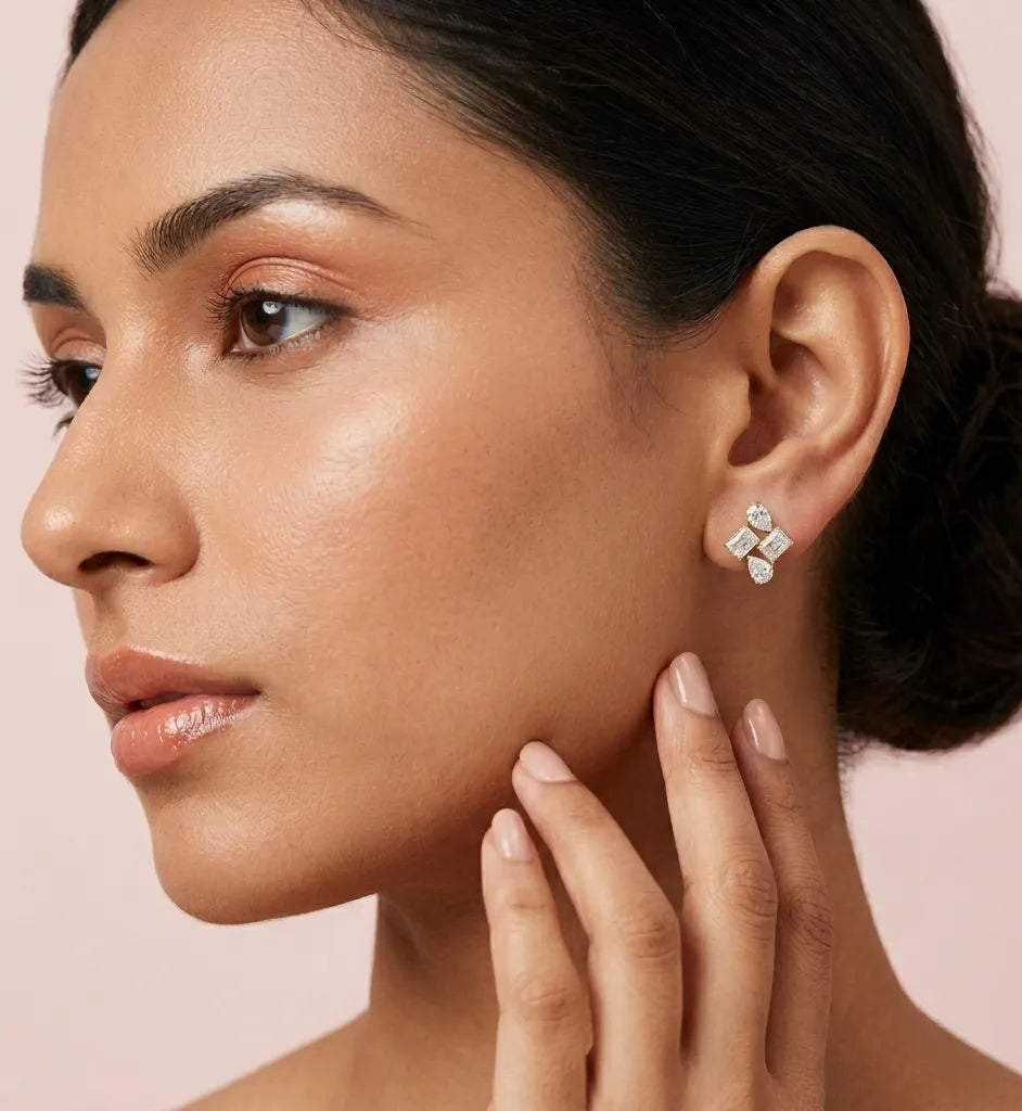 2.00 ct Lab-Grown Diamond Pear & Radiant Cut Earrings
