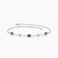1.223 ct Lab-Grown Diamond Pear & Round Chain Bracelet