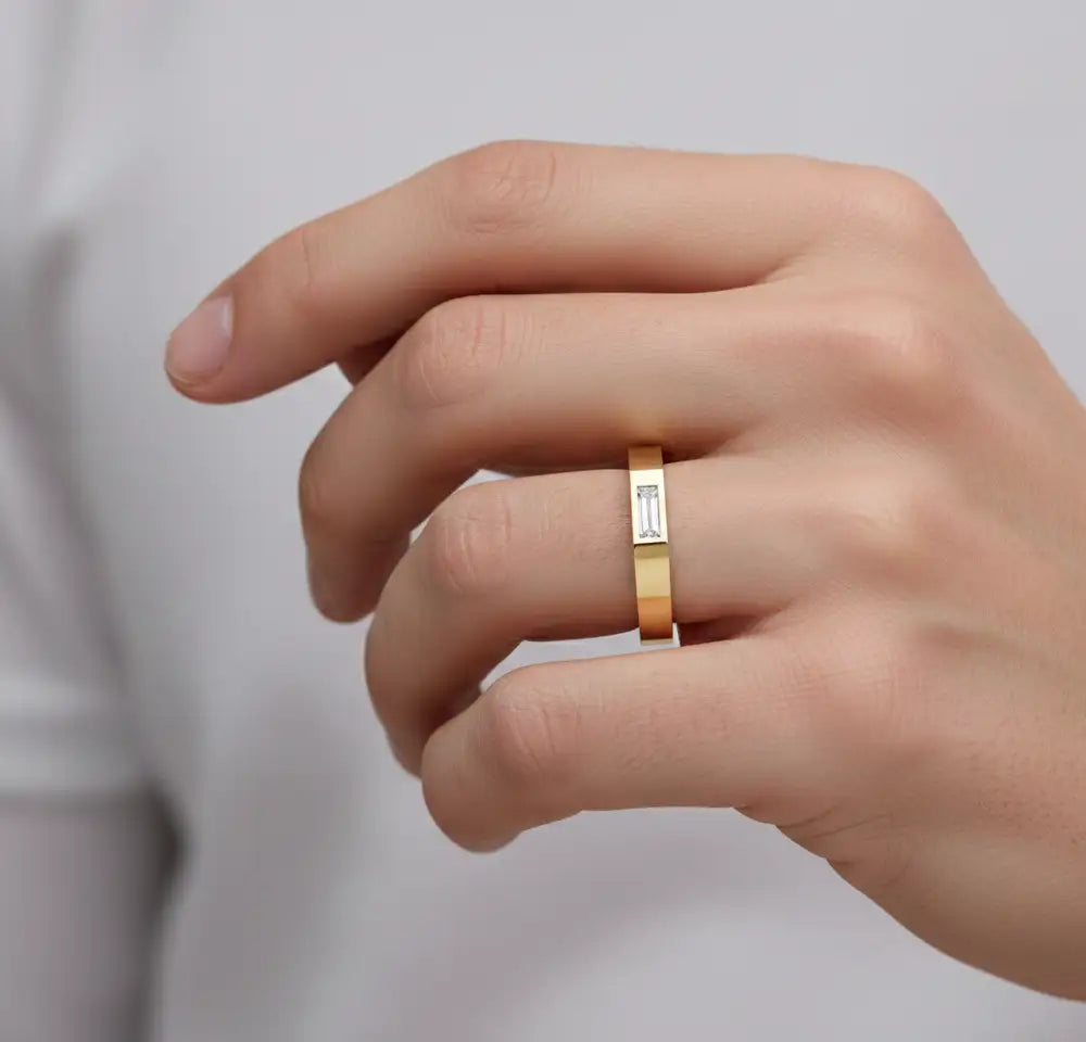 0.08 ct Lab-Grown Diamond Men's Solitaire Ring