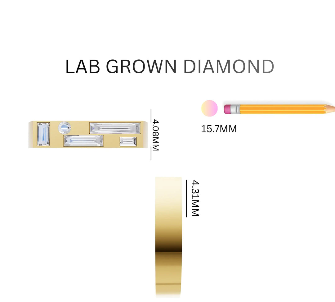 0.51 ct Lab-Grown Diamond Men's Baguette Ring
