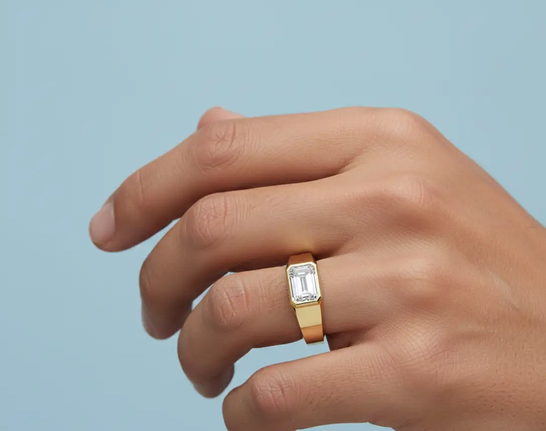 1.02 ct Lab-Grown Diamond Men's Emerald Solitaire