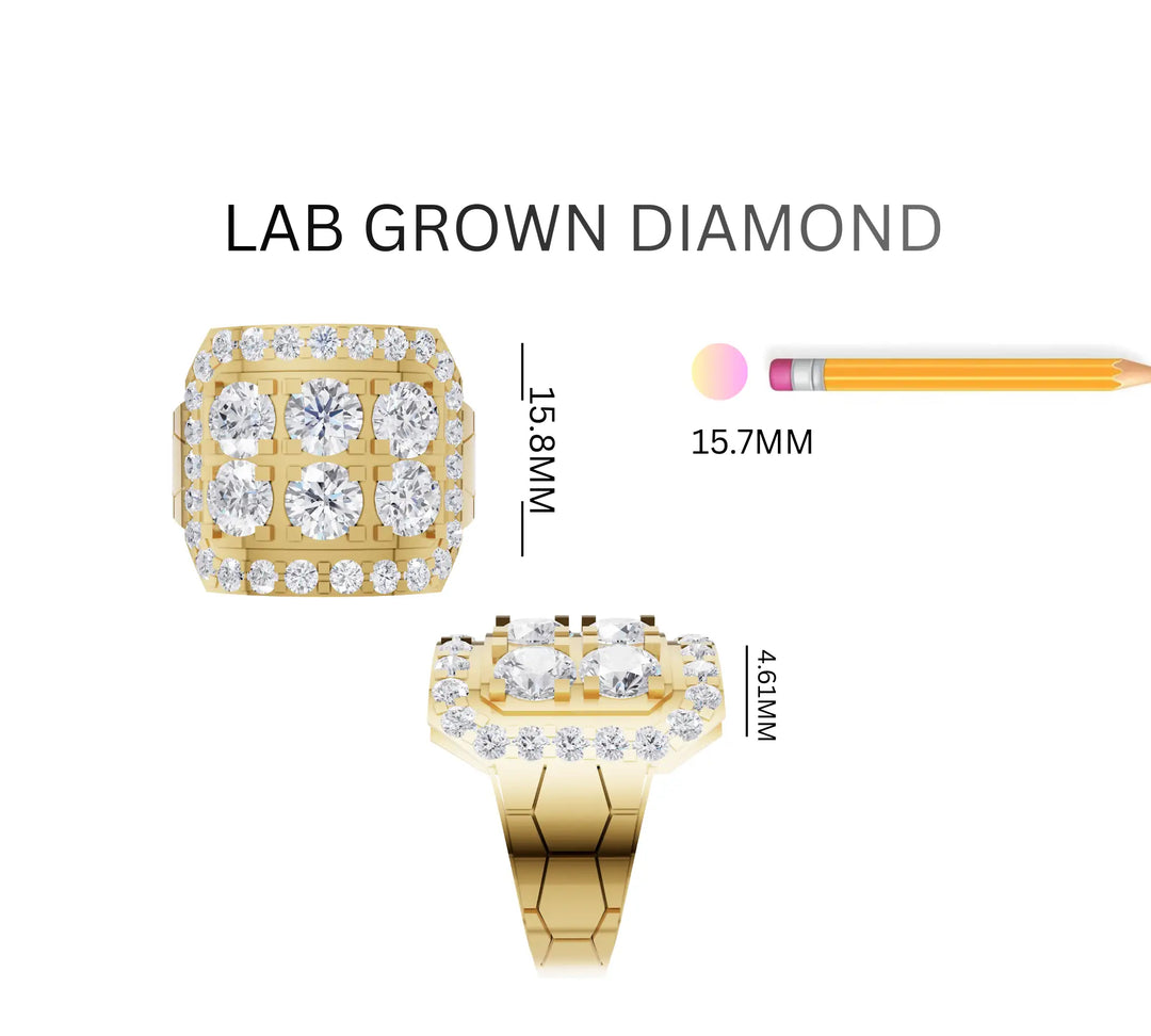 2.86 ct Lab-Grown Diamond Men's Luxury Statement Ring