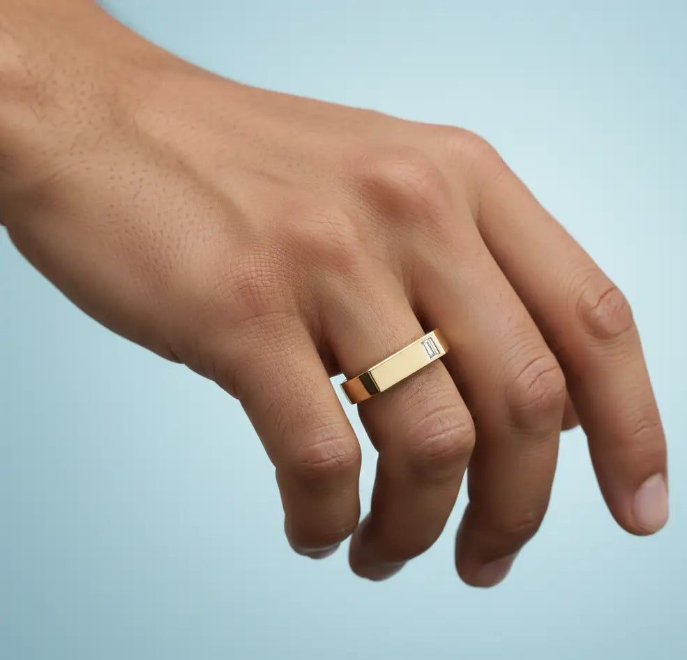 0.09 ct Lab-Grown Diamond Men's Solitaire Ring