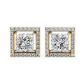 1.7 Ct Square Grace Halo Studs