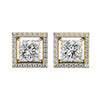1.7 Ct Square Grace Halo Studs