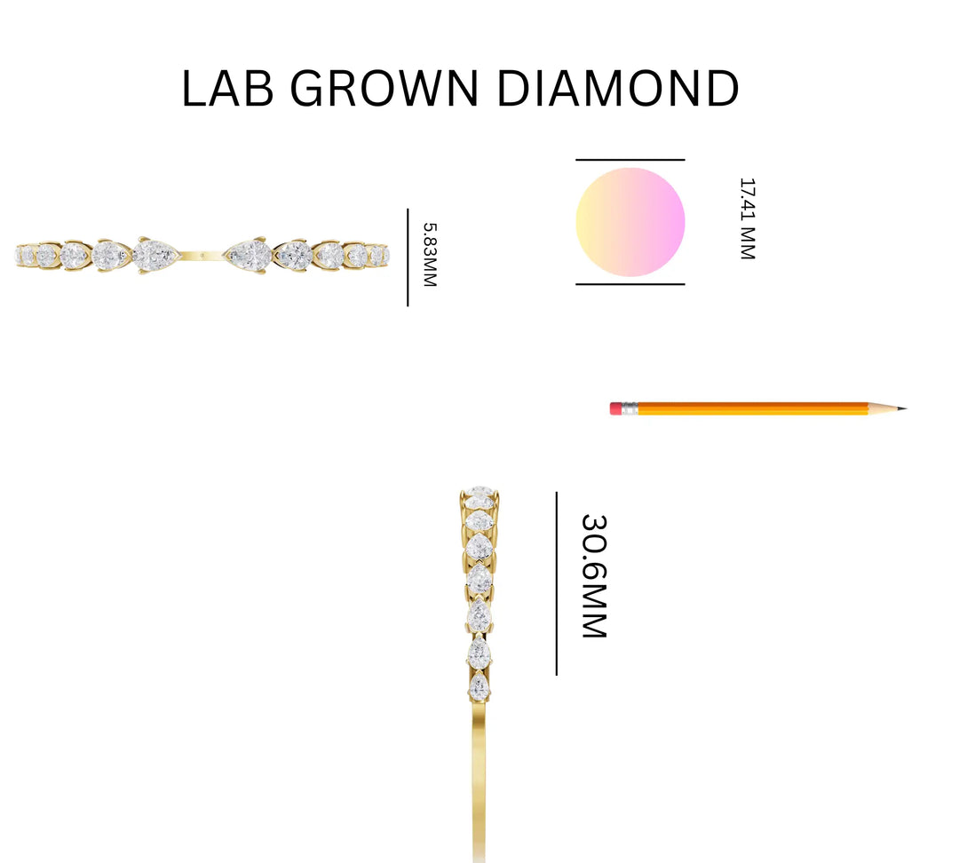 4.26 ct Lab Grown Diamond Pearlescent Cascade Bracelet