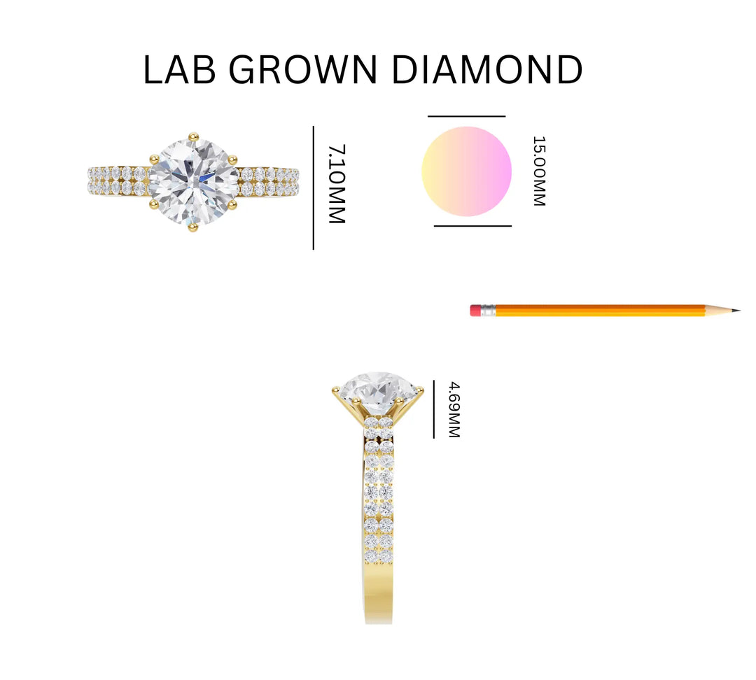 1.29 Ct Lab Grown Diamond Solitaire Aura Ring