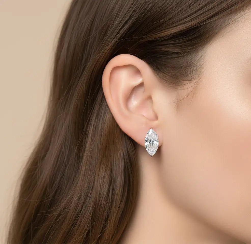 2 ct Lab-Grown Diamond Marquise Cut Stud Earrings