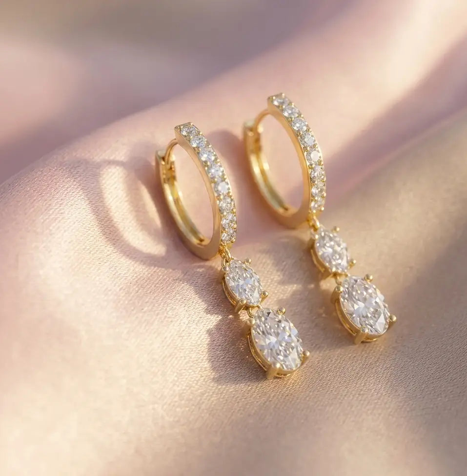 1.73 ct Lab-Grown Diamond Oval Cut Earrings