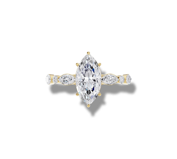 1.394 ct Lab-Grown Diamond Elongated Marquise Luxury Engagement ring