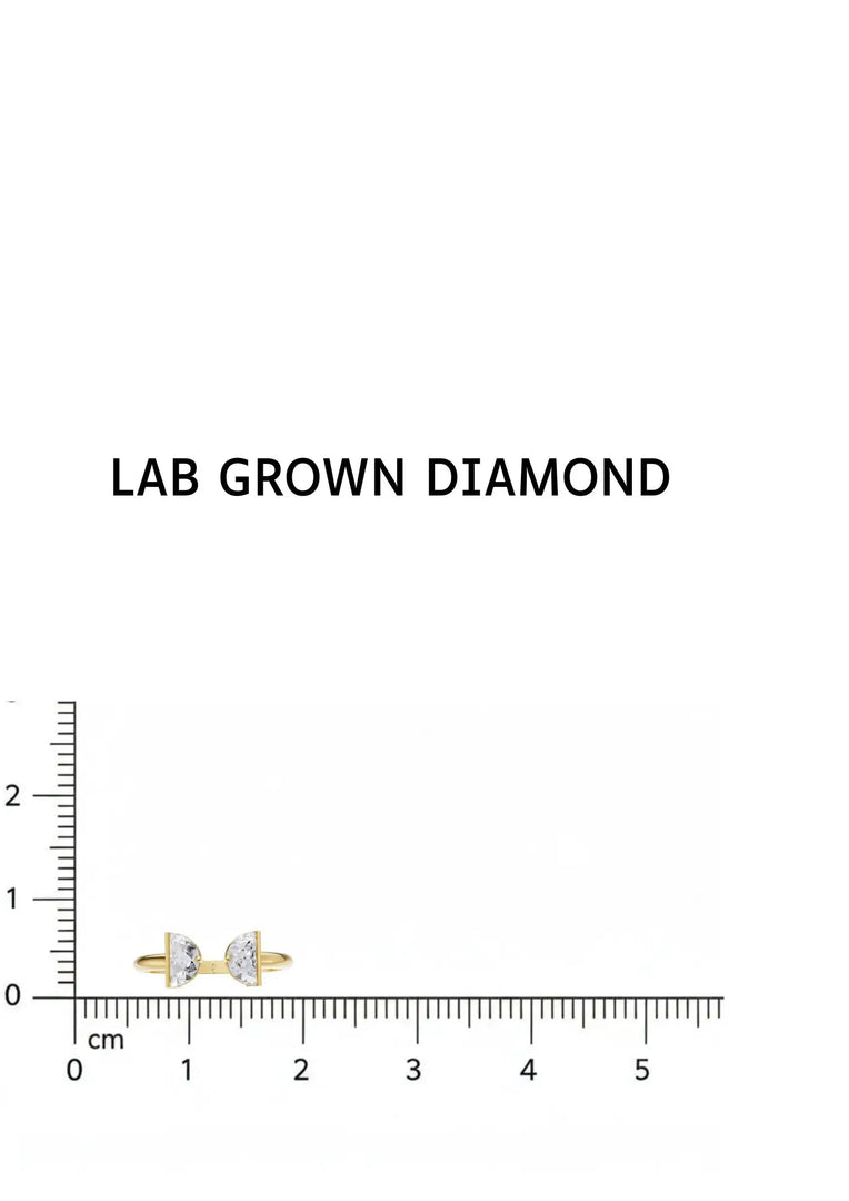 0.72 ct Lab-Grown Diamond Half Moon Ring