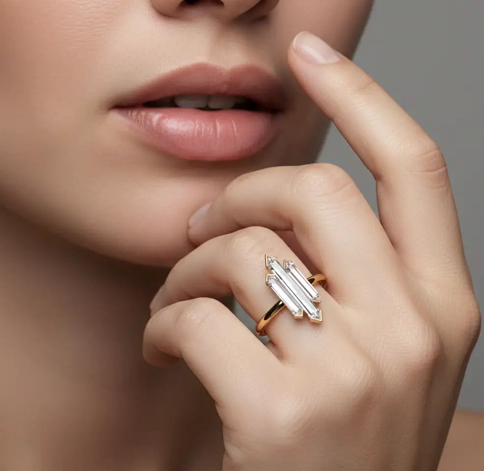 0.54 ct Lab-Grown Diamond Hexagon Cut Ring