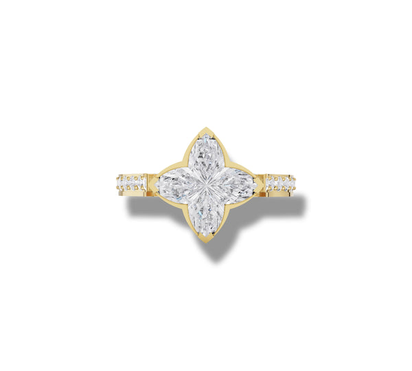 2.81 ct Lab-Grown Diamond Solitaire Lily Cut Celestial Ring