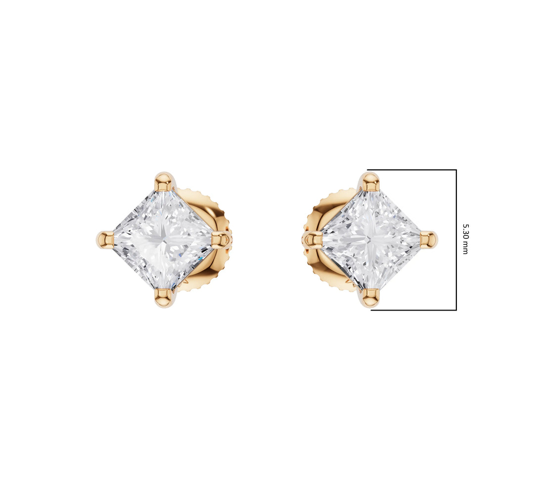 0.43 ct Lab-Grown Diamond Classic Princess Stud Earrings