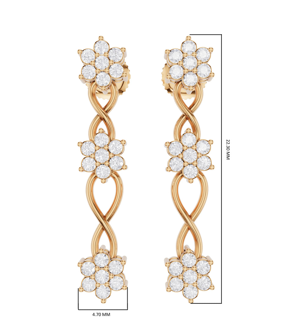 0.41 ct Lab-Grown Diamond Delicate Dangler Earrings