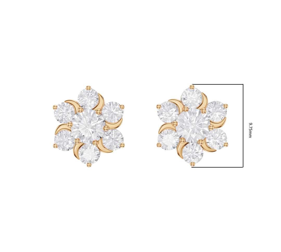 1.22 ct Lab-Grown Diamond Bold Round Stud Earrings